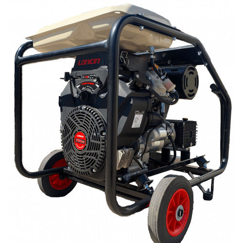 Multi Wash Industrial Twin-Cylinder Pressure Washer - Loncin LC2V80FD-1 18 LPM (500 BAR) Interpump Trolley Frame (Electric Start)