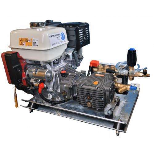 Honda GX390 Skid Frame Electric Start Pressure Washer 21LPM/3000 PSI