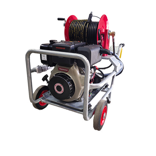 10HP Yanmar Diesel Pressure Washer 18LPM/3000 PSI Reel + 30M Hose Galvanised
