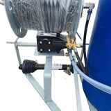 Hawk PTO Tractor Washer 25LPM/4000 PSI Barrel Frame Galvanised Reel + 40M Hose
