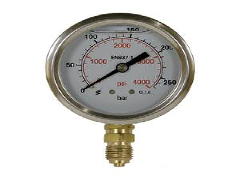 Pressure gauge 0-250 bar with bottom entry 1/4" M